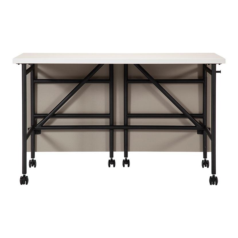 在庫処分特価 Work Plus キャスター付きデスク 幕板付き BW SWALLOW DESK 幅1200×奥行1200×720mm_5