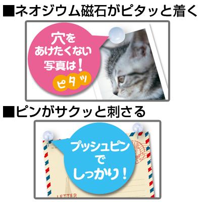マグピンコルクボード 壁掛け タテ・ヨコ用 幅225×高さ300mm AX-CB333 |  | 01