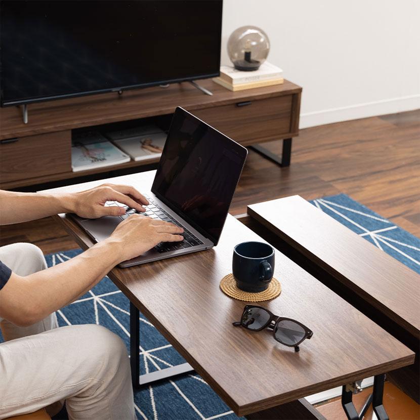 東谷 センターテーブル 昇降テーブル 2WAY 収納 高さ調節 リフトアップ