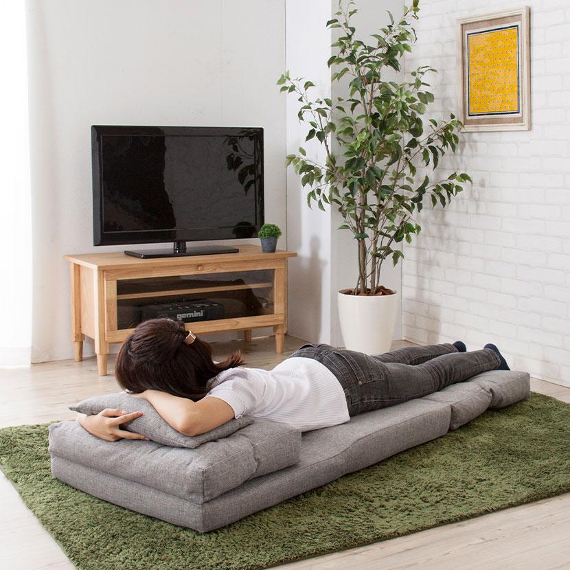 1人掛け ソファ エリス 3WAY ソファベッド LSS-18 完成品 幅900×奥行660〜1200×高さ550mmの画像