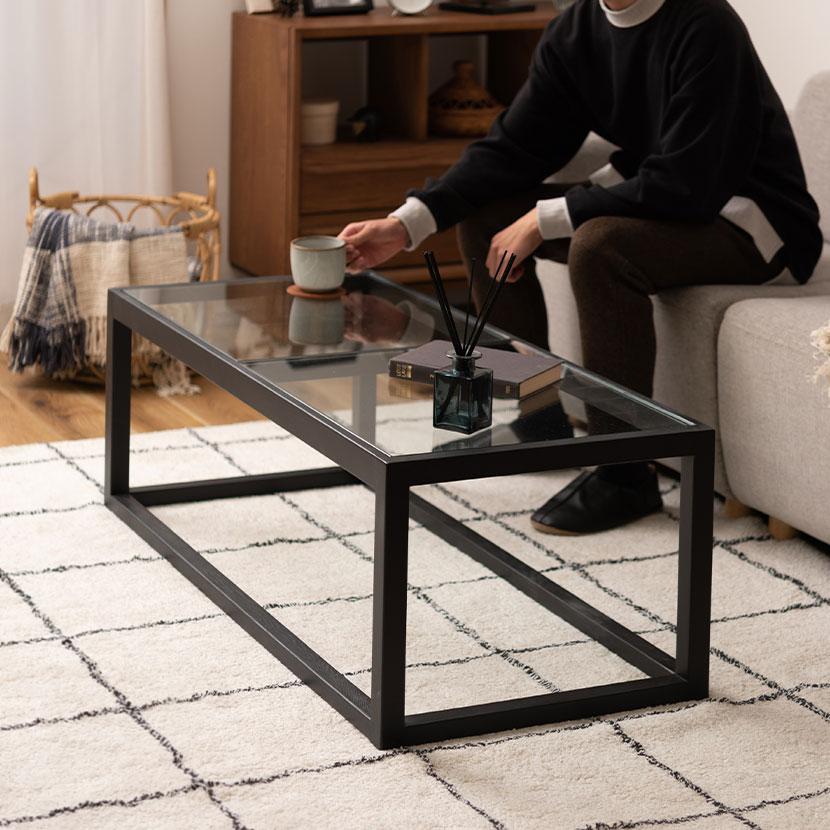 東谷 ガラステーブル ローテーブル センターテーブル 強化ガラス