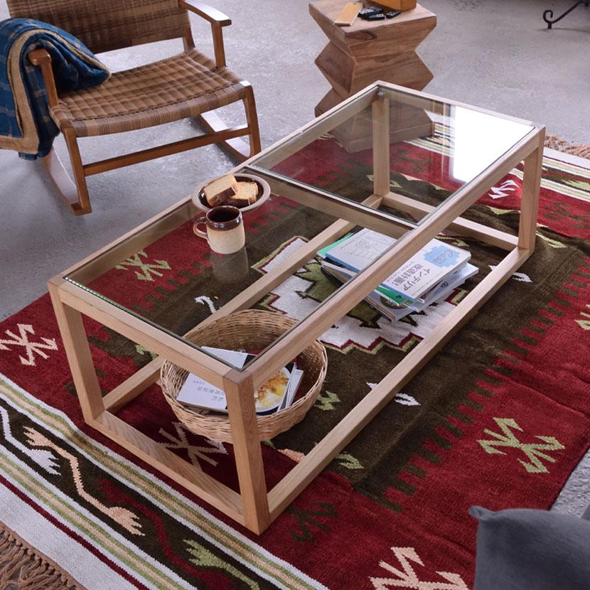 東谷 ガラステーブル ローテーブル センターテーブル 強化ガラス