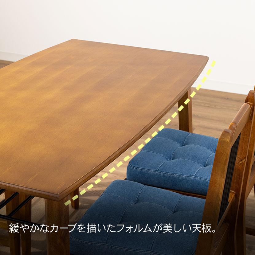 4人用 ダイニングテーブルセット 5点 ティンバ テーブル チェア4脚 天然木 木製 収納 棚 肘無し ナチュラル 幅1300×奥行750×高さ720mm | 東谷 | 10