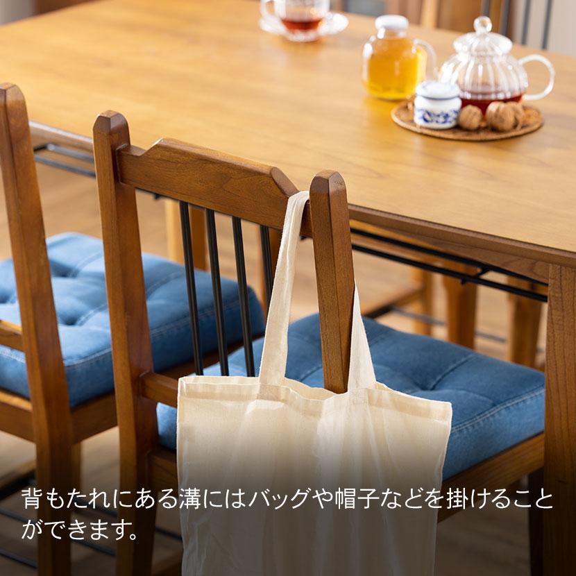 4人用 ダイニングテーブルセット 5点 ティンバ テーブル チェア4脚 天然木 木製 収納 棚 肘無し ナチュラル 幅1300×奥行750×高さ720mm | 東谷 | 14