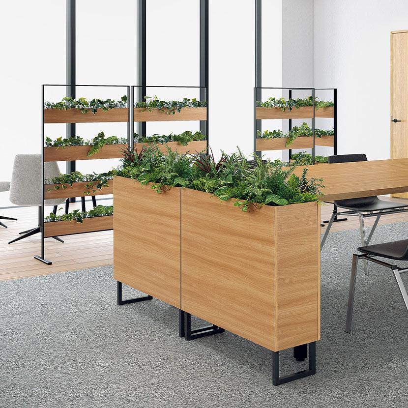 ベルク フェイクグリーン グリーンスタンド BOXプランター デザインパーテーション 間仕切り 観葉植物 人工 GR2009 幅850×奥行350×高さ950mm |  | 02