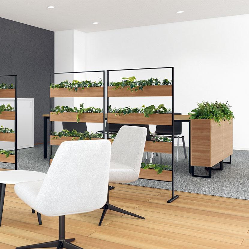 ベルク フェイクグリーン グリーンスタンド BOXプランター デザインパーテーション 間仕切り 観葉植物 人工 GR2009 幅850×奥行350×高さ950mm |  | 03
