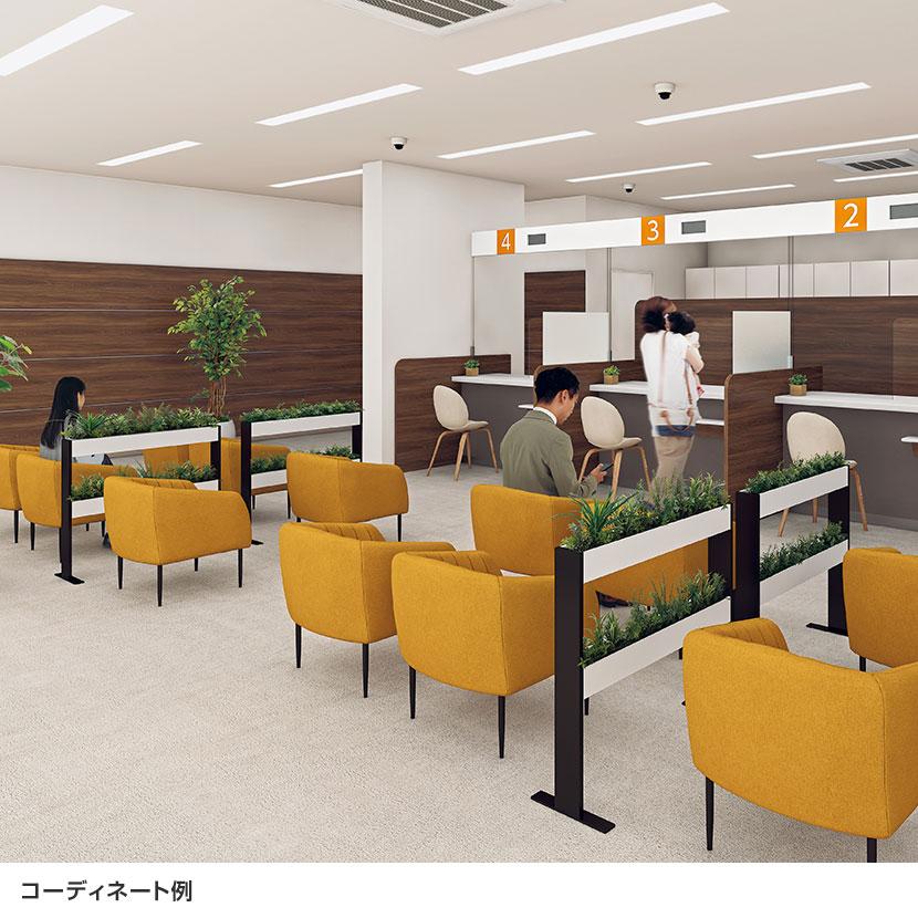 ベルク フェイクグリーン グリーンスタンド スリム2段タイプ BOXプランター デザインパーテーション 間仕切り 人工 造花 GR2267 幅900×奥行300×高さ950mm | ベルク | 01