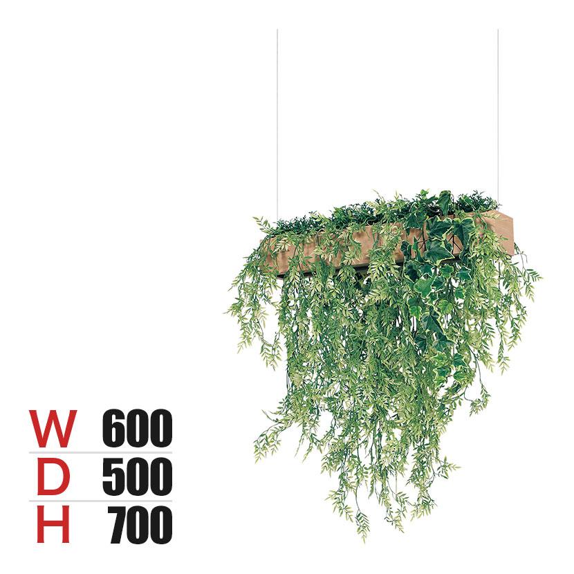 ベルク フェイクグリーン インテリアグリーン 幅600mm ハンギングポット 天吊りポット 観葉植物 人工 造花 GR4446 | 