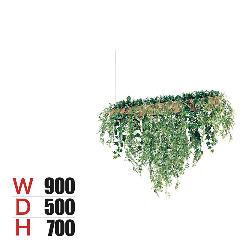 ベルク フェイクグリーン インテリアグリーン 幅900mm ハンギングポット 天吊りポット 観葉植物 人工 造花 GR4447 | 