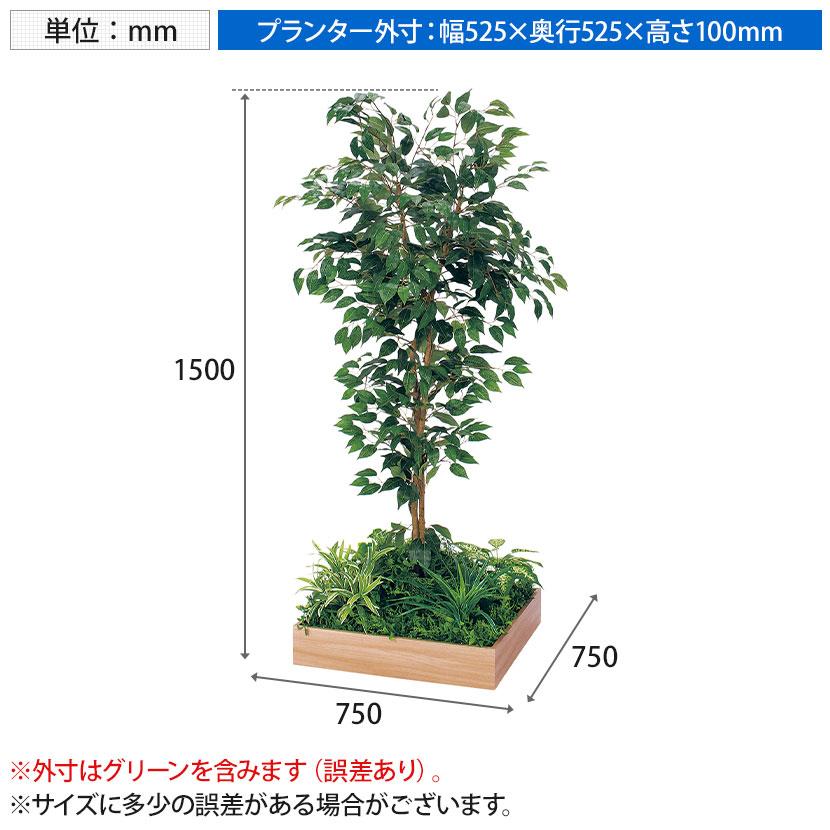 ベルク 土台プランター 530角 フィカスベンジャミン 国産 テーブル樹木 人工観葉植物 フェイクグリーン GR5126 幅750×奥行750×高さ1500mm オフィス 休憩室 |  | 11