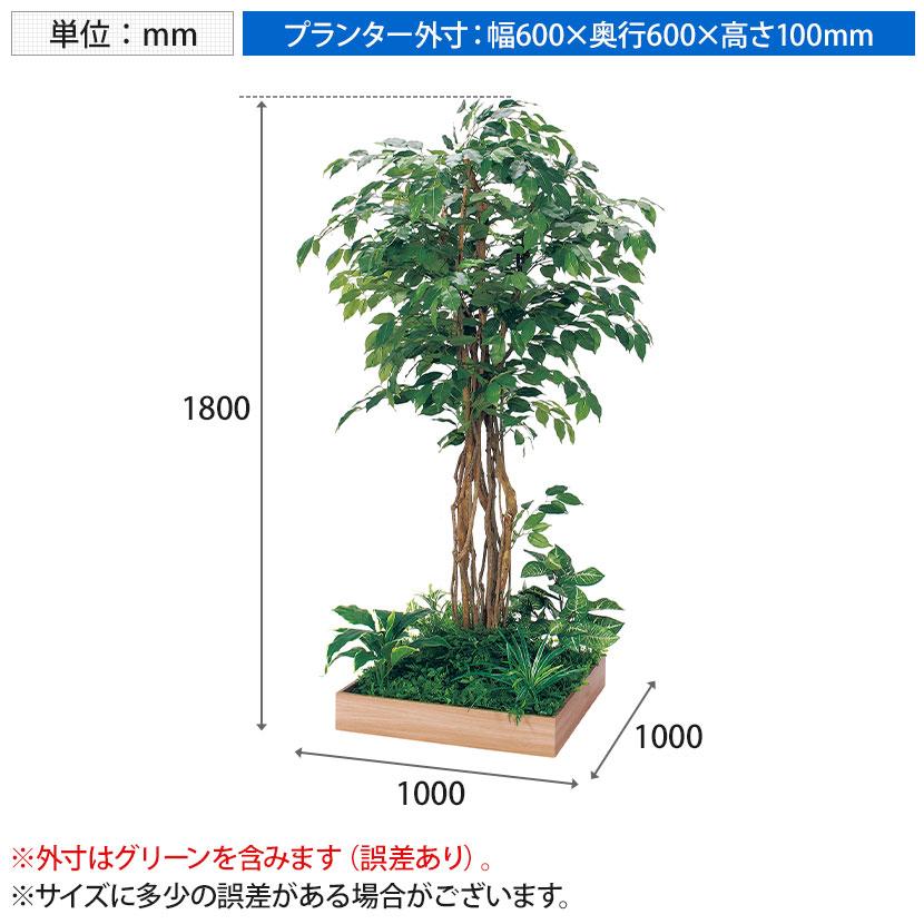 ベルク 土台プランター 600角 フィカスベンジャミン 国産 テーブル樹木 人工観葉植物 フェイクグリーン GR5131 幅1000×奥行1000×高さ1800mm オフィス 休憩室 |  | 11