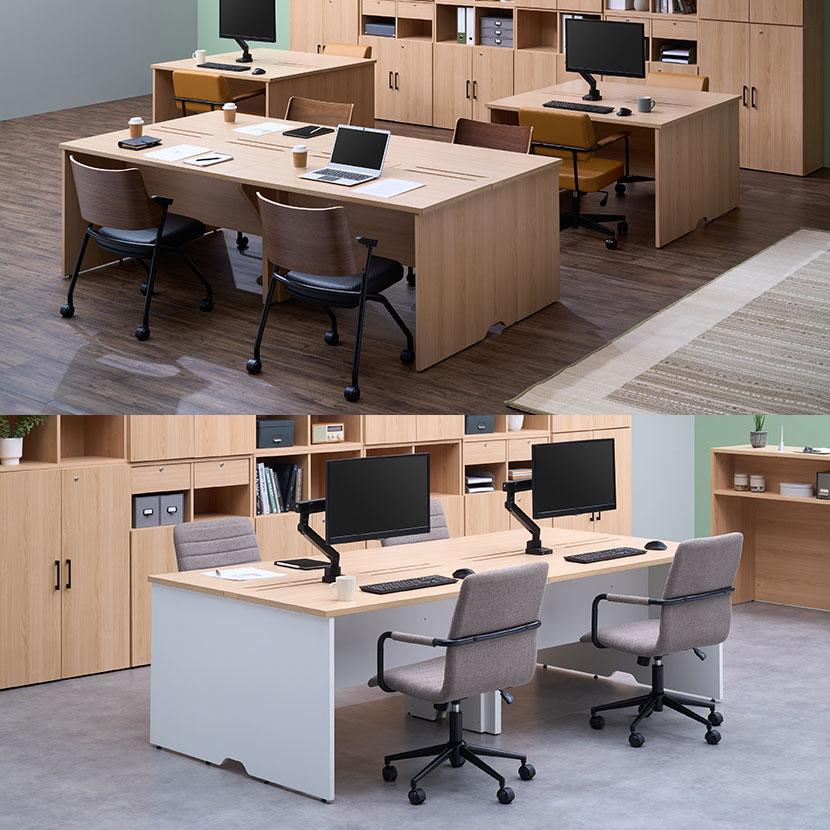 オフィスコム 法人様限定 セルボ フリーアドレスデスク 4人用 幅2400