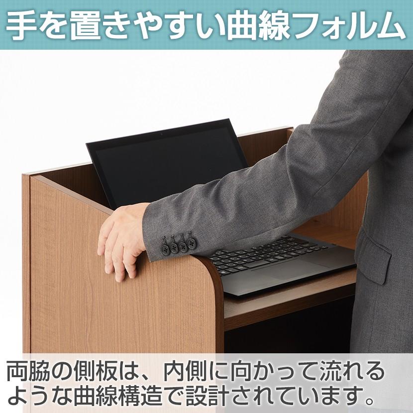 オフィスコム 法人様限定 演説台 演台 講演台 教卓 棚板 配線ホール