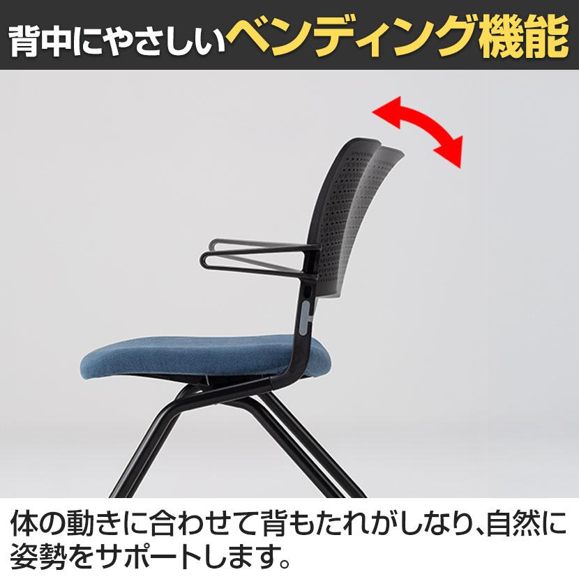 2脚セット ネスティングチェア 背ベンディング 座モールドウレタン