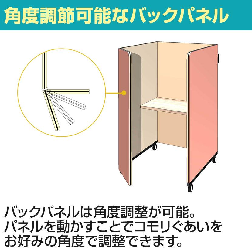 CONBOX Move4 4方パネルタイプ 個別ブース 集中ブース オーラルソニック搭載 キャスター仕様 幅800×奥行1300×高さ1500mmの画像