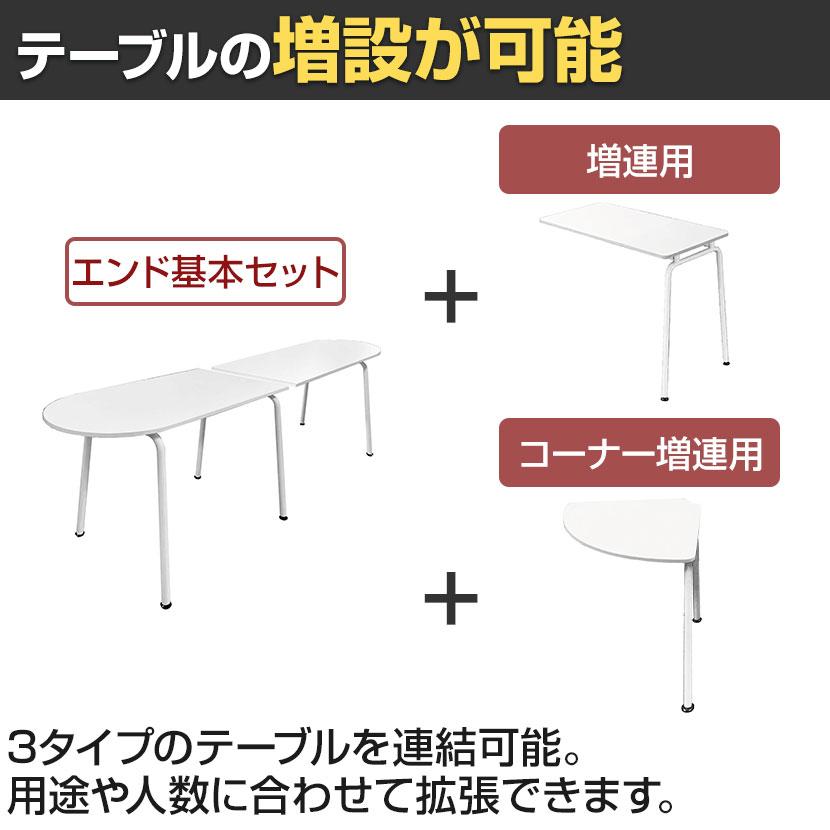 追加/増設用 DORIX プレモア Dスタイルテーブル 増連セット ミーティングテーブル 幅900×奥行500×高さ720mmの画像