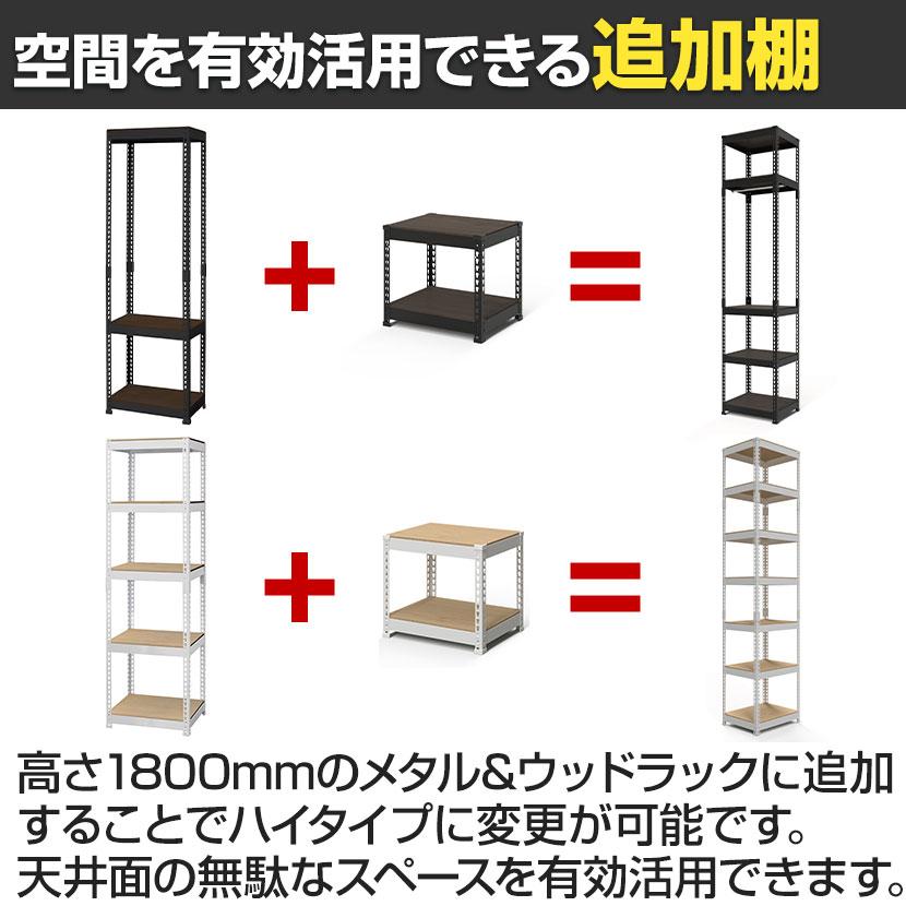 追加/増設用 メタル&ウッドラック 追加棚板セット スチールラック
