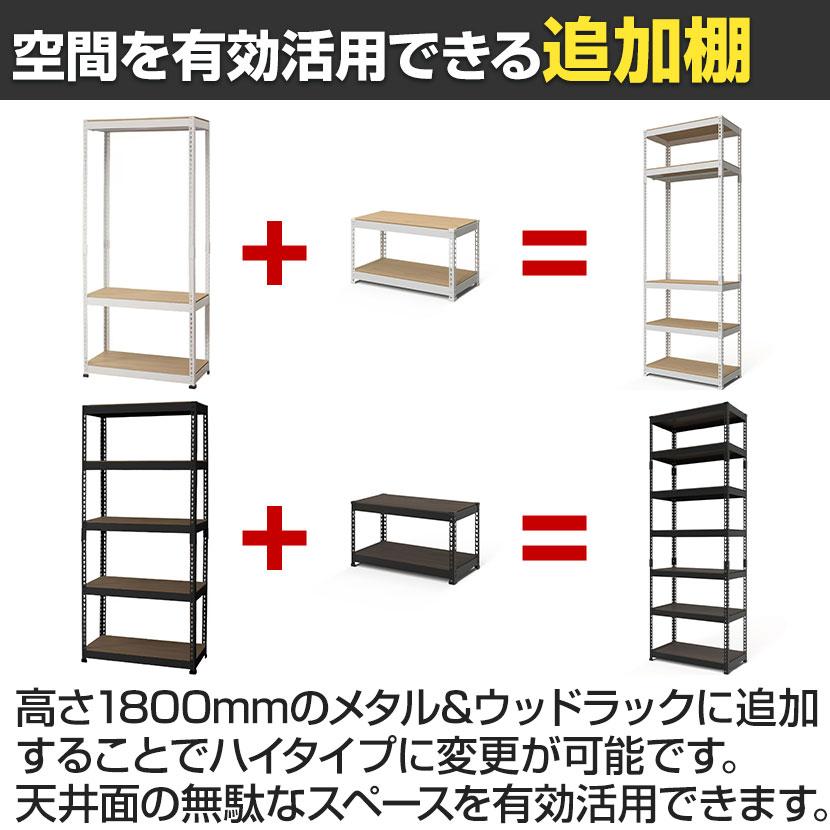 マール ウッドラック 追加/増設用 メタル&ウッドラック 追加棚板セット スチールラック