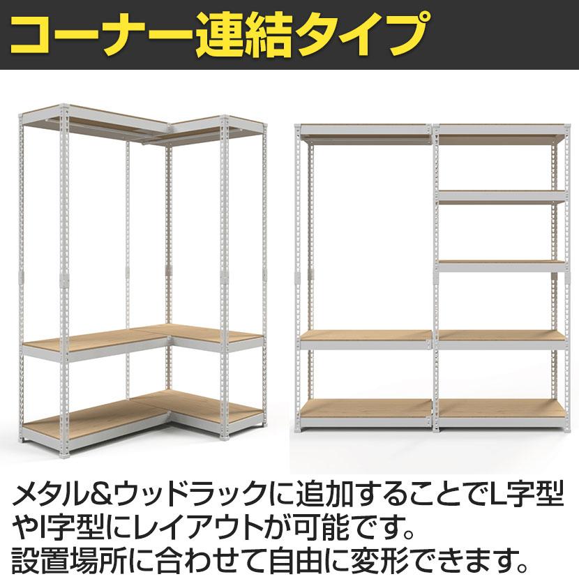 追加/増設用 メタル&ウッドラック コーナー連結タイプ ハンガーバー