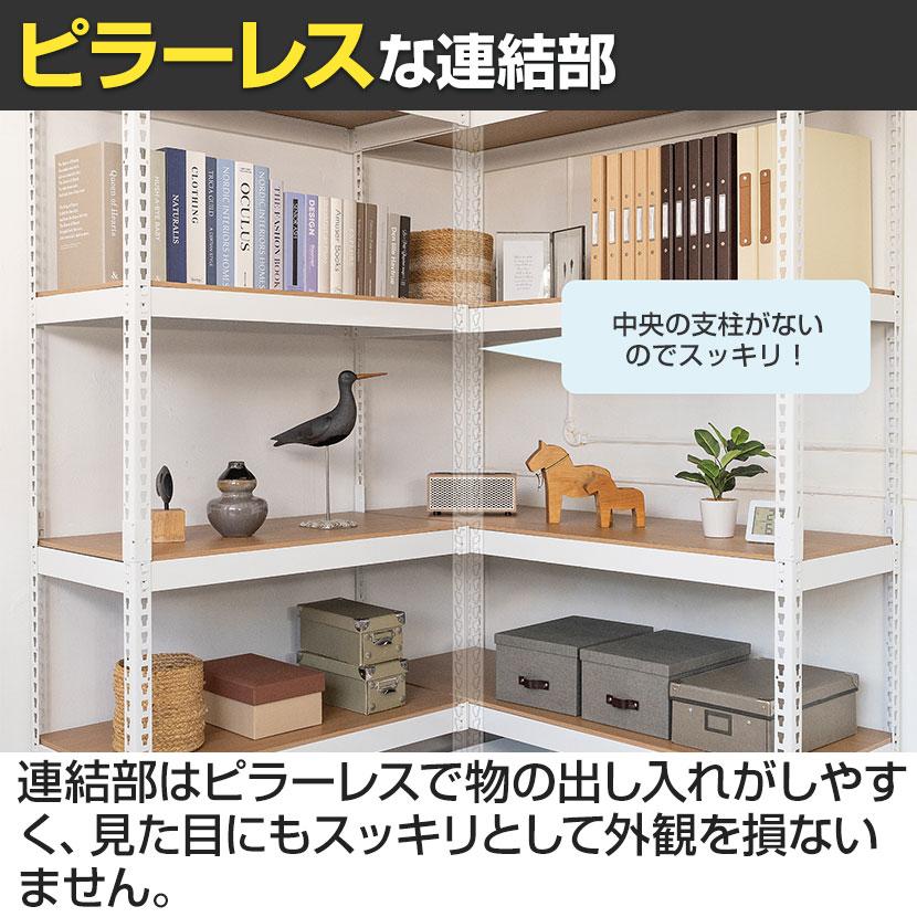 追加/増設用 メタル&ウッドラック コーナー連結タイプ シェルフ5段