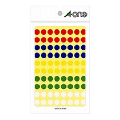 カラーラベル 丸型 アソート 直径9mm 1袋880片入 エーワン/EC-07014 | 