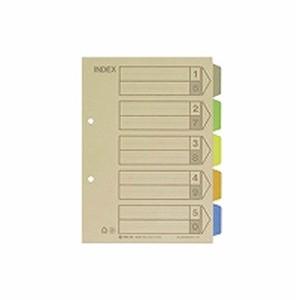 カラーインデックス B5 タテ型 5色5山 6枚1組 2穴 1冊10組入 キングジム/EC-905 | 