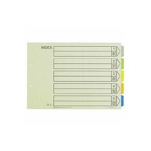 カラーインデックス B4 ヨコ型 5色5山 6枚1組 2穴 1冊10組入 キングジム/EC-909E | 