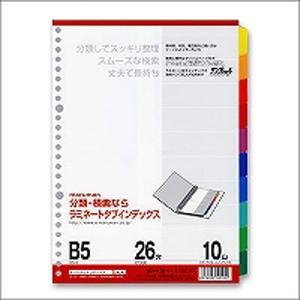 ラミネートタブインデックス B5 タテ型 10色10山 26穴・2穴兼用 1冊10枚入 マルマン/EC-LT5010 | 