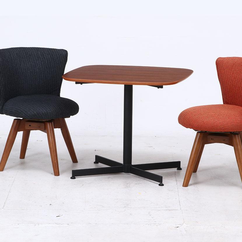 センターテーブル カフェ風 ブラウン 木製天板 幅750×奥行750×高さ720mm | 不二貿易 | 01