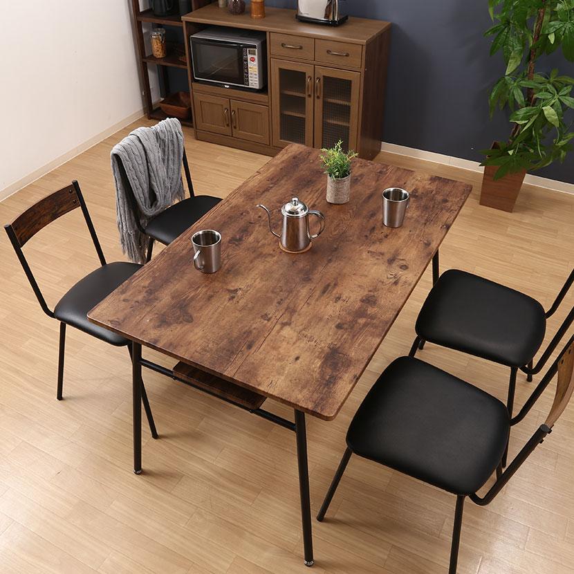 ダイニングテーブル ナビア ブルックリンスタイル カフェ風 おしゃれ 木製天板 幅1200×奥行750×高さ700mm | 不二貿易 | 02