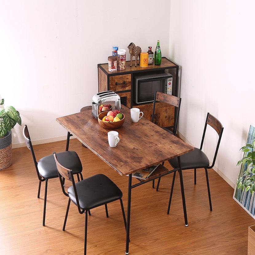 ダイニングテーブル ナビア ブルックリンスタイル カフェ風 おしゃれ 木製天板 幅1200×奥行750×高さ700mm | 不二貿易 | 03