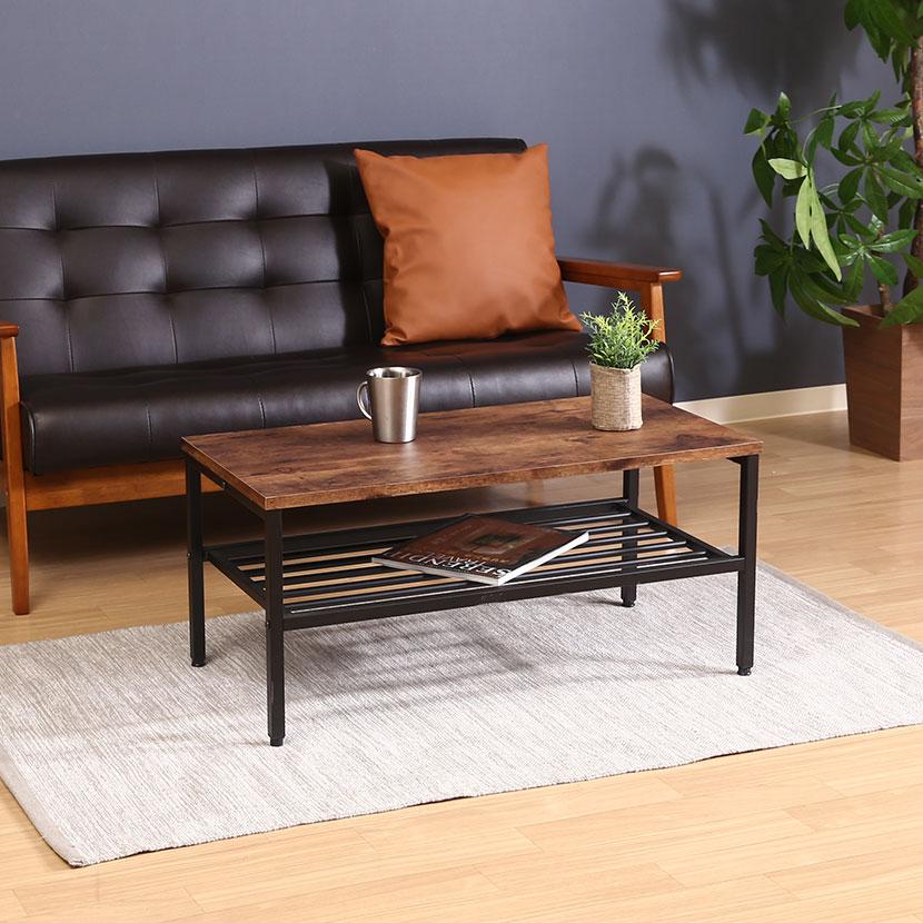 不二貿易 センターテーブル 棚付き 不二貿易（Fuji Boeki） リビングテーブル棚付き ナビア センター