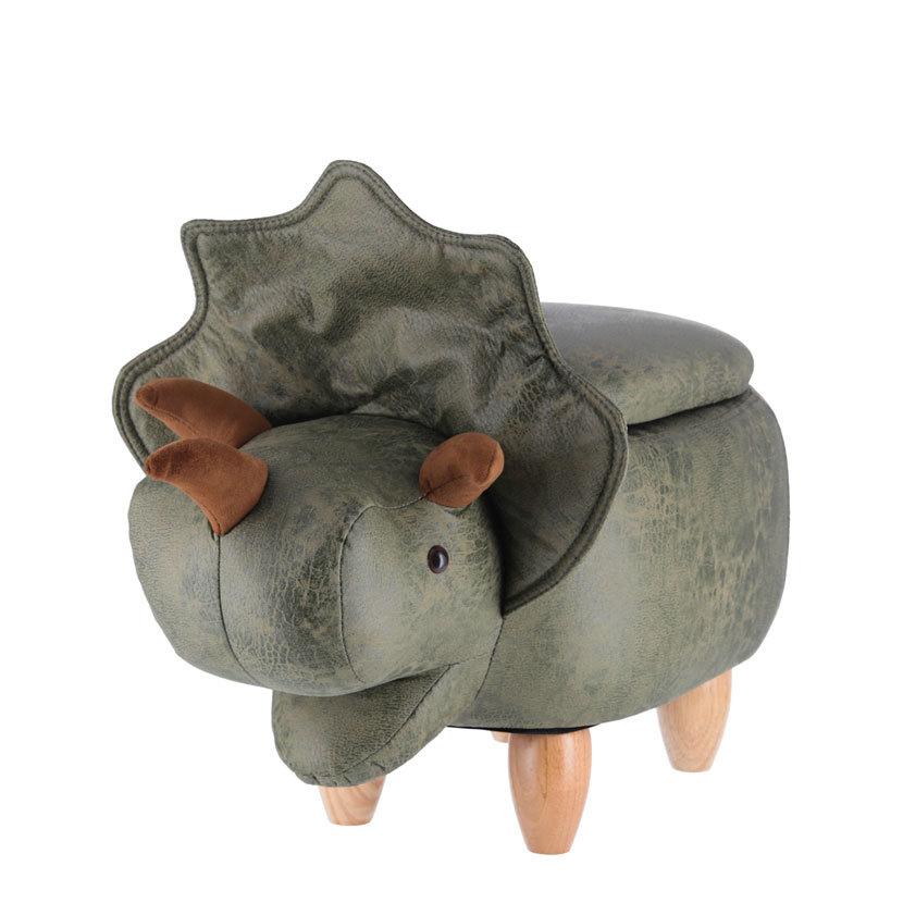 1人用 アニマルスツール収納付き ダイナソー グリーン テーブル・チェア | 不二貿易