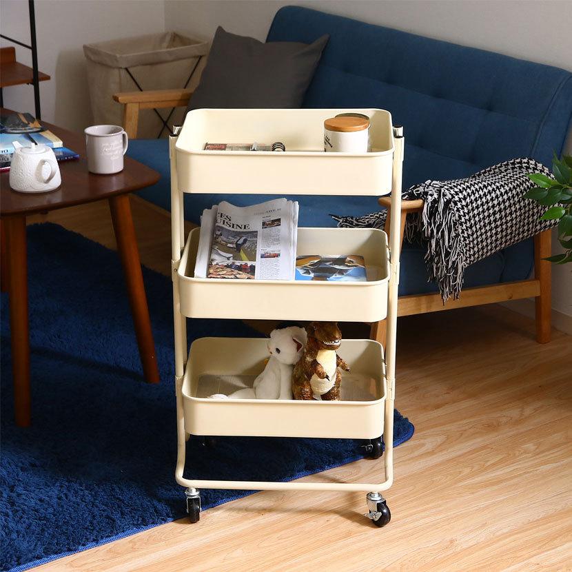 キッチンワゴン バスケット3段 キッチン収納・キッチンワゴン | 不二貿易 | 04