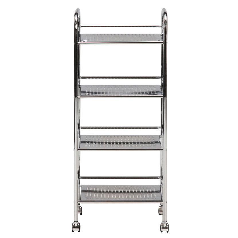 マルチワゴン3段 ブラック/クロム キッチン収納・キッチンワゴン | 不二貿易 | 01