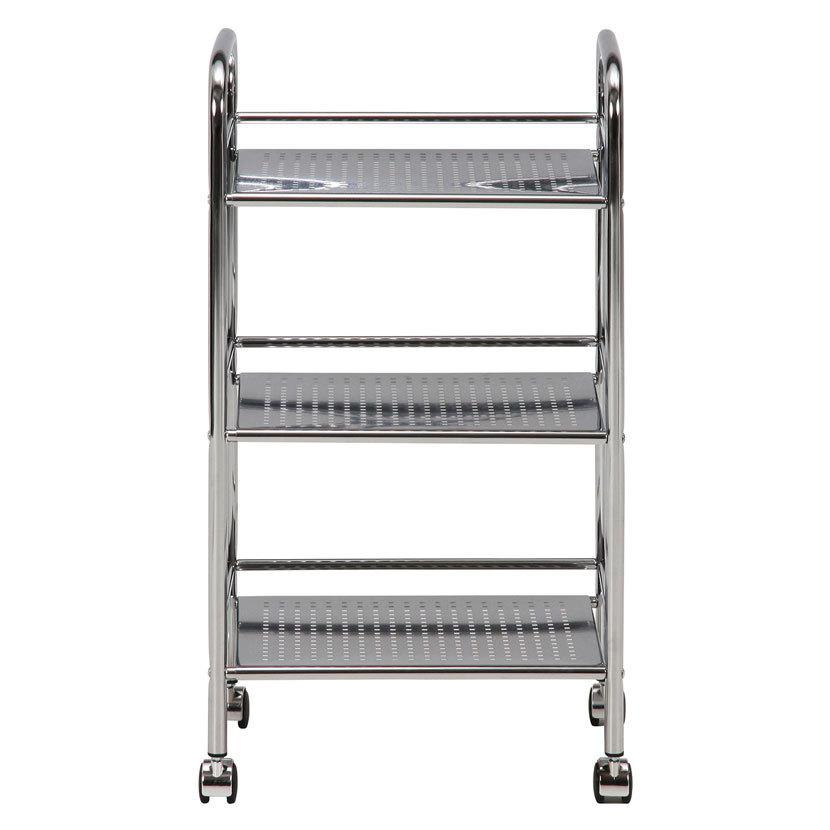 マルチワゴン3段 クロム/クロム キッチン収納・キッチンワゴン | 不二貿易 | 01
