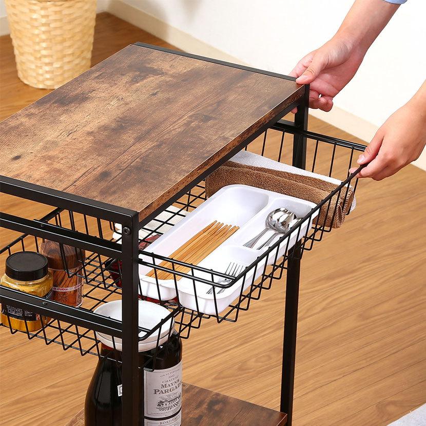 キッチンワゴン ナビア キッチン収納・キッチンワゴン ブルックリンスタイル | 不二貿易 | 02