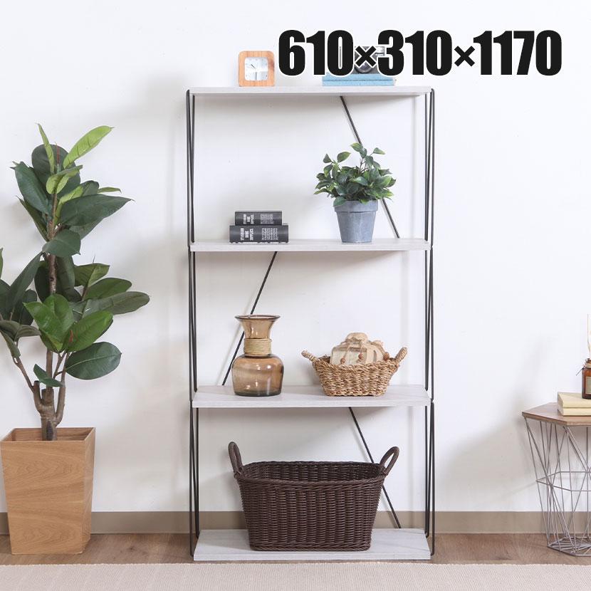 EZBOワイヤーラック4段 オープンシェルフ スチールフレーム 組立簡単 幅610×奥行310×高さ1170mm | 不二貿易