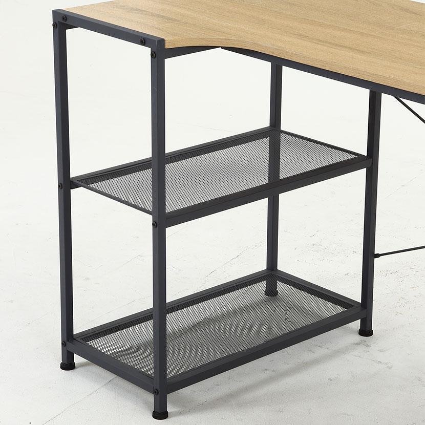 ワークデスク ルカ 左右組み換えラック付きデスク シンプル設計 L字天板 幅1100×奥行580×高さ720mm | 不二貿易 | 11