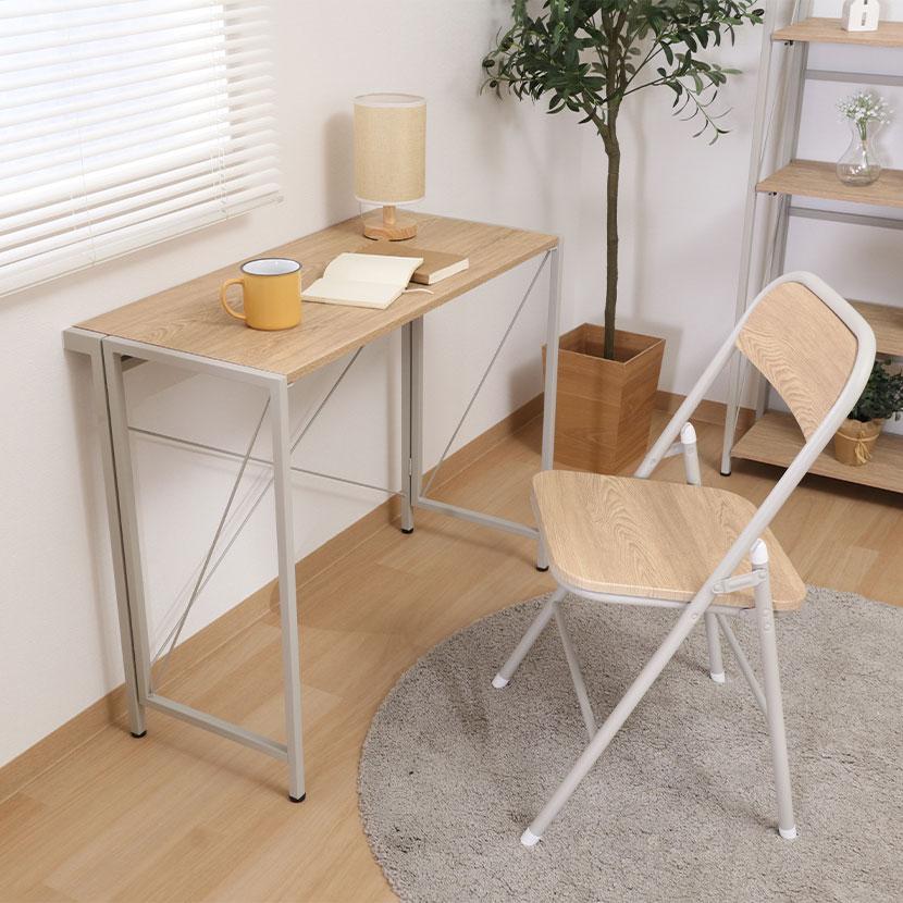 折りたたみデスク フォールディングデスク アロン シンプル設計 コンパクト 幅900×奥行410×高さ720mm | 不二貿易 | 03