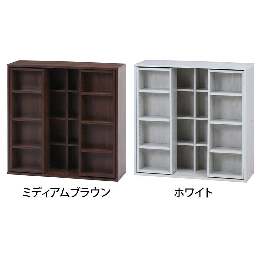 ダブルスライドラック 収納ラック 本棚 スライド棚 前後収納大容量 シンプルデザイン 可動棚付き シェルフ コミックラック 幅890×奥行290×高さ890mm_1