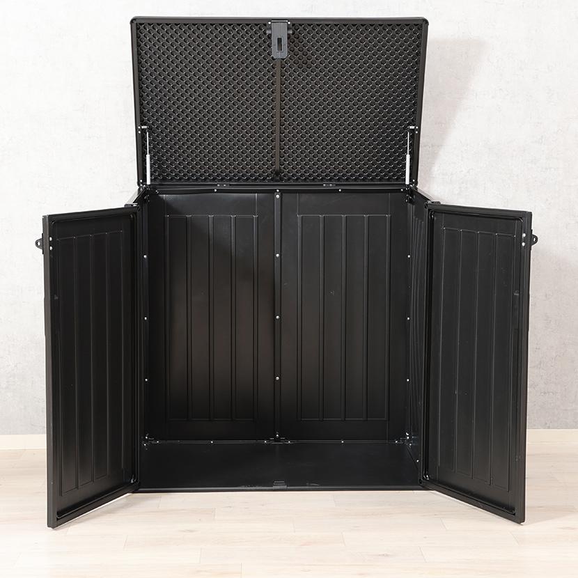 屋外収納ボックス 大容量 収容量:約755L 前面・上部フルオープンタイプ 外寸:幅1158×奥行710×高さ1125mm | 不二貿易 | 02