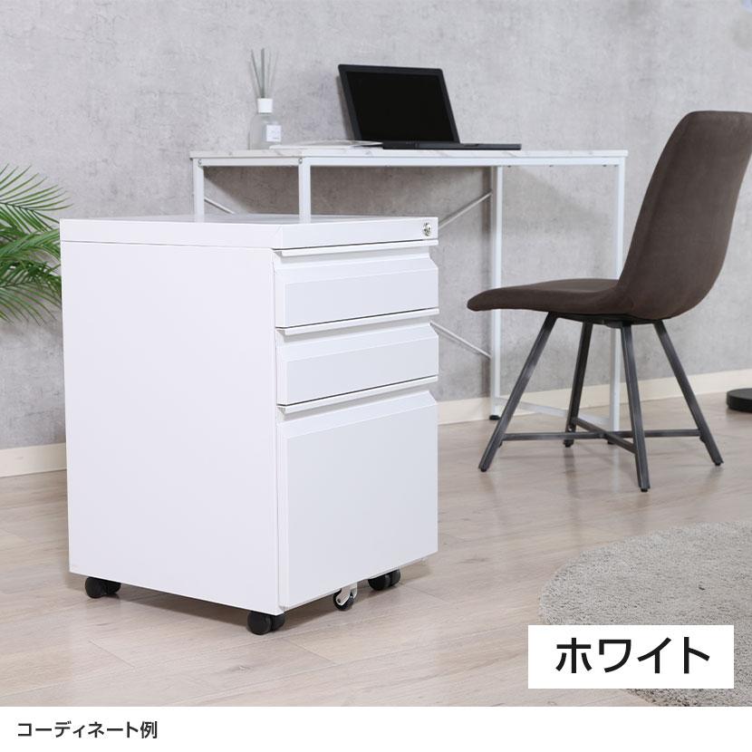 カプリス インキャビネット 3段 ベーシックスチールワゴン デスク下ワゴン シンプル フルオープン仕様 幅390×奥行440×高さ600mm | 不二貿易 | 06
