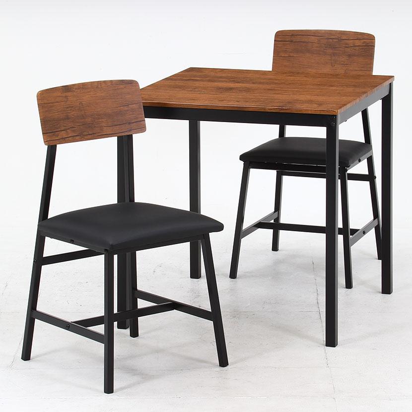2人用 ダイニング3点セット マリー ワークスペース シンプル お洒落 天板:リアルな木目PVC お手入れ簡単 テーブル×1 チェア×2 |  | 07