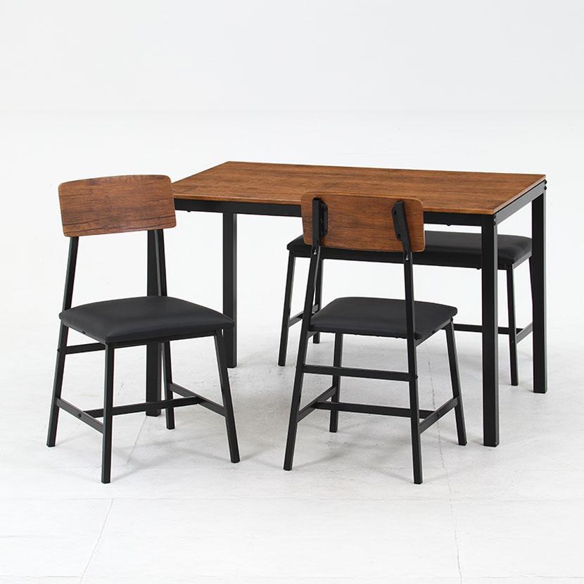 4人用 ダイニング4点セット マリー ワークスペース シンプル お洒落 天板:リアルな木目PVC お手入れ簡単 テーブル×1 チェア×2 ベンチ×1 |  | 07