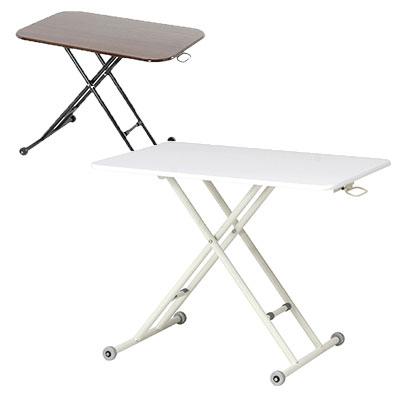 昇降式テーブル テーブル 座卓 ローテーブル ホームオフィス 在宅勤務 折りたたみ式 高さ調整可 幅900mm×奥行600mm×高さ107〜695mm | 不二貿易 | 02