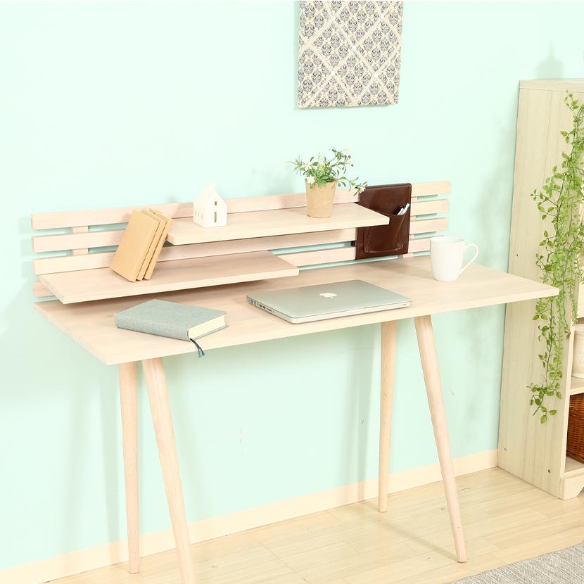 Natural Signature デスクセット ワークデスク+スツール+クッションセット 北欧デザイン 天然木 デスク : 幅1200×奥行475×高さ740mm スツール:490(座面高さ)mm | 不二貿易 | 08