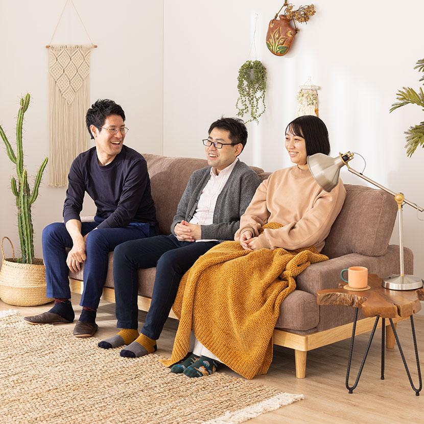 不二貿易（Fuji Boeki） 3人掛け ソファ コーデュロイソファ シンプル