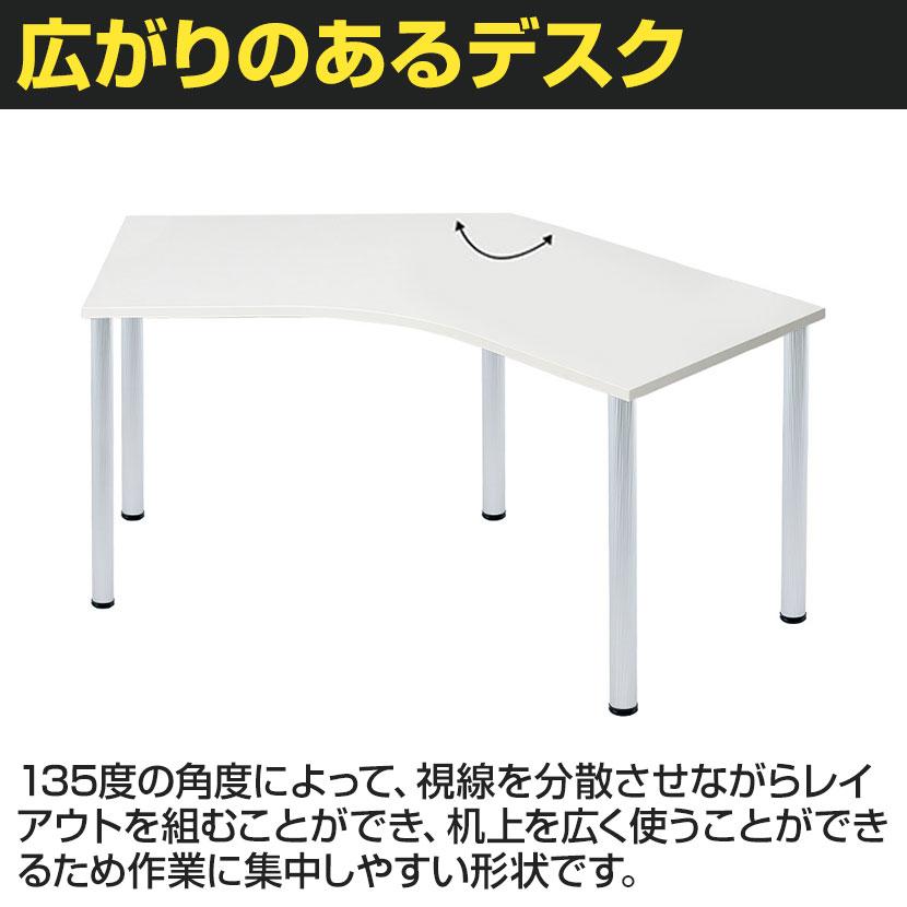 Garage（ガラージ） D3デスク 天板Aタイプ 白 アルミ脚 幅1536mm
