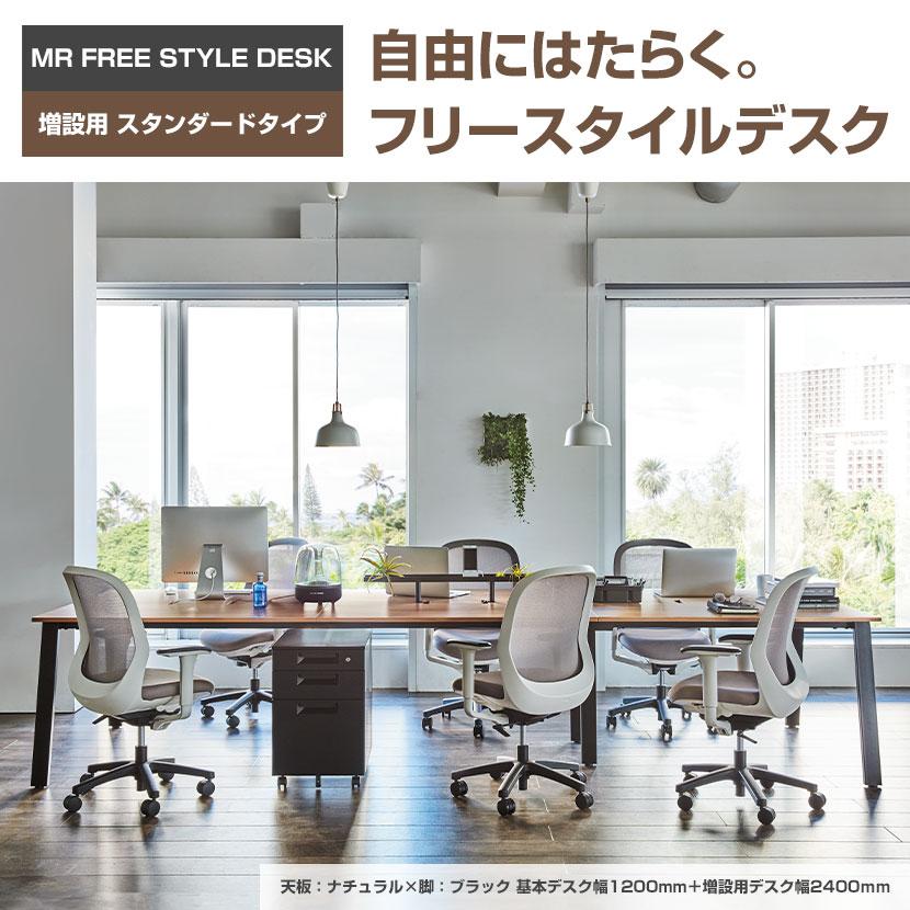 Garage ガラージ MR2012SLHJ MRフリースタイルデスク 増設用デスク フリーアドレスデスク 会議テーブル 配線収納付き 幅2000×奥行1200×高さ720mm_4